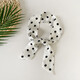 ins Fengbo dots small long streamers versatile fashionable silk scarf tie neck small square scarf tie belt slender narrow scarf ZH8601-black 86*5cm