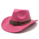 Xinbucks Western Cowboy Hat topper hommes et femmes européens et américains punk éteinte jazz chapeau minoritaire minoritaire en laine rolded chapeau marron (universel pour les hommes et les femmes)