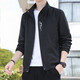 Romon Frühlingsdünne Ständerkragenjacke Herren lässige Jacke Trendy Kurzer Trench Coat Herren-Langarm-Strickjacke Top Jacke 686 [Schwarz] M [Vorgeschlagen 80-95jin [Jin gleich 0,5 kg]]