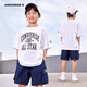 Converse 2-pack Converse children's jz T-shirt boys short-sleeved children's half-sleeved cotton casual round neck t-shirt top sky blue + white 150 /72 recommended height 140-152cm