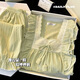 
FHHUABD spring and autumn pajamas for women in summer 2025 new comfortable long-sleeved sweet princess style can be worn outside home clothes 9904 powder-[long sleeves + trousers] XL Recommended 120-135Jin[Jin equals 0.5 kg]
