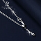 Duozun pt950 platinum necklace women's o-shaped chain platinum necklace can be pulled and adjusted clavicle chain plain chain women's birthday gift 4.19g/45cm thick about 1.4mm pull and adjust