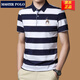 Polo Polo Master Striped Business Summer Men décontracté T-shirt T-shirt T-shirt Coton T-shirt Top Lâches 3882 Green Stripes L