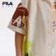 Fila Fila Children's Clothing Children's Casual Comfortable Tops 2024 Autumn Boys' Woven Short-Sleeved Shirt Trendy Maltose White-IV 120 cm