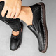 
GY Jinlilai men's casual leather shoes autumn leather one-foot lazy business casual soft leather soft sole bean shoes black [9916 four-season model] 38