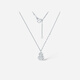 Saturday Fu PT950 platinum necklace for women with sparkling gourd pendant birthday gift B0615480 about 4.42g 40+5cm