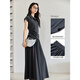 Vanciman Fashion Suit Jirt pour femmes 2025 Été Nouvelle température revers à manches courtes à manches hautes hautes jupe mince M9737 Gris foncé