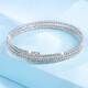 Qianshu (QIANSHU) pt950 platinum bracelet for women, elastic laser bouncy bead bracelet, sparkling round bead platinum bracelet bracelet gift, gold weight 2.9-3.1 grams, single circle elastic bracelet
