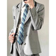 Jiongye JIONGYE Japanese College Feng Pengnan Gao DK Uniform Boys Student Suit Shirt Trousers Adult Dress Gray Suit + White Shirt + Gray Trousers + same tie XL Follow and give the same badge
