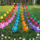 Colorful windmill string outdoor decoration color rotating hanging finished flower scenic area kindergarten layout props finished yellow flower windmill 10 packs plus wire