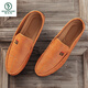 
Woodpecker Spring and Summer 2025 new Doudou shoes men's leather shoes Korean version driving shoes lazy shoes social trend casual men's shoes yellow 9880 39