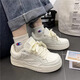 RXEX national trend casual white shoes for men and women couples spring and summer thick sole high-rise shoes lightweight breathable sports shoes for men off-white 42 (260mm)