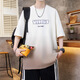 
GTYUWVG2025 Summer New Short Sleeve T-shirt Boys Junior High School Student Loose Half Sleeve Teen Summer T-shirt Top 7027 White (Single Short Sleeve) Quality Assurance XL 115-140Jin [Jin equals 0.5 kg]