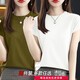 Yu Zhilin kurzärmeliges T-Shirt für Frauen 2025 Sommer neuer runder Hals Lose Slim Ice Seide kleine fliegende Hülle T-Shirt Lose großer Größe Mokka + Senf gelb [CM718 Zwei-teiliger Paket] M [vorgeschlagen 80-110jin [Jin gleich 0,5 kg]]
