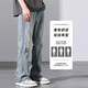Kangaroo Jeans Herren American High Street Retro Denim 2025 Frühling und Herbst neue Modemarke Straight Loft Casual Long Hosen 9901 Blau reguläre XL -Größe