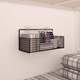 
Nifeng dormitory punch-free wall storage rack bathroom Internet celebrity storage artifact bedroom bedside wall bookshelf wall-mounted black single-layer medium size - ordinary style