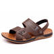 Red Dragonfly [Empfohlen von der zentralen Mutter] Herren Sommer 2025 Neue äußere atmungsaktive Ledersandalen echte Lederschuppen Anti-Rutsch-Rindfleisch-Sehnen-Sohle Beachschuhe 6227 Khaki Rindfleisch Sehne Sohle 37