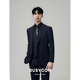 BusyCon Suit's Men's Blue Korean Style Slim Business Casual Formal Suit Professional Suit Robe de mariée Robe de mariée trois pièces Bleu encre (haut + chemise noire à trois toof + pantalon) 50 Poids de référence 135-145 Jin [Jin est égal à 0,5 kg]