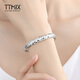 TTMIX women's pt950 platinum bracelet, fashionable and shiny platinum bracelet, elegant and round bracelet, 56mm, weight 29.57g, width 8.0mm