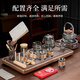 Zhengyang glass kungfu tea set high-end complete set split modern business tea table household tea tray boiling tea and boiling water 12-head cigarette Yaxin Wanchuan plate complete set Zhengming Hu Yuyun
