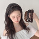 Yingtang's new fishbone braid wig headband for women, versatile widened twist braid, Internet celebrity braided hairband, hairpin hair accessory, fishbone headband - brown and black