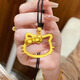 Shien hellokitty gold pendant 3D hard gold pure gold 999 hollow Kitty cat butterfly necklace as a gift for your girlfriend hollow kitty large single pendant 6g