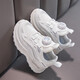 
anta kids Anta tra girls' shoes rotating button leather net new spring and autumn children's sports shoes mid-to-large children's running shoes 9928 pink leather surface 26