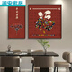 CLCEY Fu word new Chinese restaurant decoration painting dining table background wall two-part hanging painting simple modern gourd mural y7169y7170 50909090 crystal porcelain aluminum alloy black frame