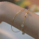 KZD999 sterling silver silver Hetian jade bracelet girls ins niche design double layered bracelet Hetian jade bracelet light green and simple packaging
