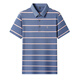 
MONTAGUT polo shirt men's short-sleeved T-shirt in summer new lapel high-end skin-friendly ice silk cotton half-sleeved striped top 15100 light sky blue S size 165