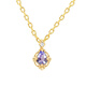 Fat Donglai quality tanzanite necklace nojess22 winter same style niche rhombus silver gold-plated zircon Japanese set necklace