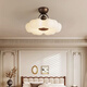 Tiffania 2025 Neues französisches mittelschwerem Stil Schlafzimmer Deckenlampe Neues chinesisches Augenschutz Volles Spektrum Guangdong Zhongshan Lampe M2601-500 Drei-Farben-LED-Doppelschicht Decke
