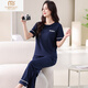 
Modal pajamas for women in summer pure cotton short sleeve thin 2025 new summer casual cotton can be worn outside trousers home clothes 7374 bean green M 80100Jin [Jin equals 0.5 kg]