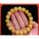 Pangdonglai quality beeswax bracelet men's Tianl amber Russian chicken oil yellow straight cut bucket bead single-ring bracelet 8mm [Certificate number 9716] Gold and white treasure pot