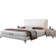 Muji modernes einfaches Lederbett 1,2 Meter Ein-Bett-Schlafzimmer kleine Wohnung aus Weichbettzahl aus mit weich bedecktem Bett Stahl Holz verdicken Bett Rahmenbett + 20 cm feuchtigkeitsdichten Stangenschutz Bambusfasermatratze + 2 Schrank 1350*2000 Rahmen [verbessertes Stahlholzbettbrett]