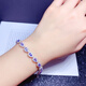 Fei Jixiang's new tanzanite bracelet, full pure body, colorful and flashing main stone, 3*5mm, 925 silver, finely inlaid