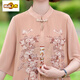 First Trail (CHUJING) Fat Mom Summer Cheongsam Dress Summer Chiffon Skirt Large Size 2025 New Middle-aged Women's Summer Style 6628 Khaki XL Recommended 115 Jin [Jin equals 0.5 kg]