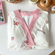 Cao Jingjia summer short-sleeved pregnant women's nightgown with chest pad pregnancy pajamas 2025 new style hospitals can wear breastfeeding skirts outside when entering the delivery room QSY16819 short-sleeved skirt 3XL size recommended weight 148-180Jin [Jin equals 0.5 kg]