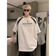 T-shirt shannu à manches courtes pour hommes pour hommes coton pur coton américain marque de mode High Street Pixie à rayures à rayures en vrac à demi-manche y135-1 noir xl