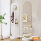 Full Pin House Rotating Dressing Mirror Full-body Floor-standing Mirror Home Bedroom Clothes Rack Mirror Integrated Fitting Mirror Vertical White 46