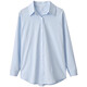 Miao Yijia long-sleeved shirt women's blue shirt women's 2025 spring new style foreign style light luxury high-end casual jacket commuting style solid color Korean style loose lapel shirt light blue one size fits all recommended 120Jin Jin equals 0.5 kg within