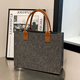 Yu Dingfu large-capacity portable shoulder bag women's felt bag open tote versatile shopping bag class commuter bag gray medium size 40cm*30cm*15cm