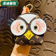 Yunluo Coin Wallet Angry Owl Small Cute Girl Heart Ins Small Package Keychain Integrated Zipper Coin Wallet A Big Eye Owl Coin Wallet-Pink Eye Brown