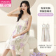 
Modal nightgown for women 2025 new summer sweet suspender thin style with chest pad anti-convex dot mid-length pajama dress JM-6624 M