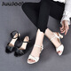 Juujoo Sandales à talons hauts pour femmes 2025 Été Nouveau bracelet en cuir à talon épais