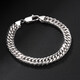 QIANSHU pt950 platinum bracelet men's fashionable brand platinum bracelet domineering Cuban bracelet double buckle men's bracelet length 16.5cm width 4.3mm weight about 13.82 grams