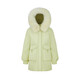 Bosideng milk tea series heart-shaped quilted 90 velvet fox fur collar mid-length large pocket loose warm jacket thick suit water blue 5012 M 165