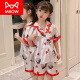 Catman (Miiow) Pajamas de seda infantil niñas Summer Summer Seda de seda de seda corta Media corta Grande Niñas Niñas Home Clothing Juego de ropa para el hogar 1047 Oso corto. Manga corta. Pantalones M 12 Tamaño 113-123C 45Jin [Jin equivale a 0.5 kg]