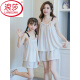 Langsha (Langsha) Pure Cotton Girls Pajamas Summer Summer Singleves Sling Conjunto de hilo de algodón de algodón de moda