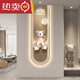 
YWZR electronic calendar display screen wall hanging new style digital display electronic clock hanging wall hanging wall violent bear living room with light installation 14699 [with digital display silent clock] 30*90CM drawing plug-in with light [digital display screen + warm white light]